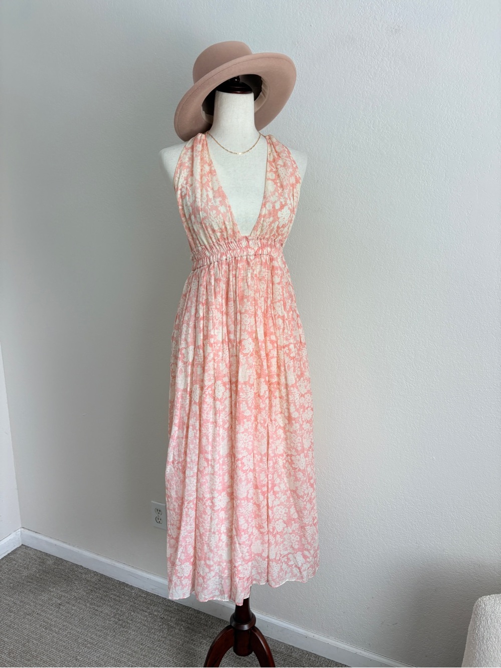 LoveShackFancy Silk Blend Floral Halter Maxi Dress - Picture 7 of 11
